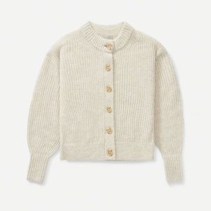 Everlane cropped alpaca cardigan (cream, size XXS, EUC)